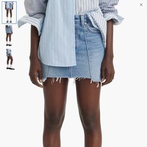 NWT LEVIS Recrafted Icon Raw Hem Denim Skirt